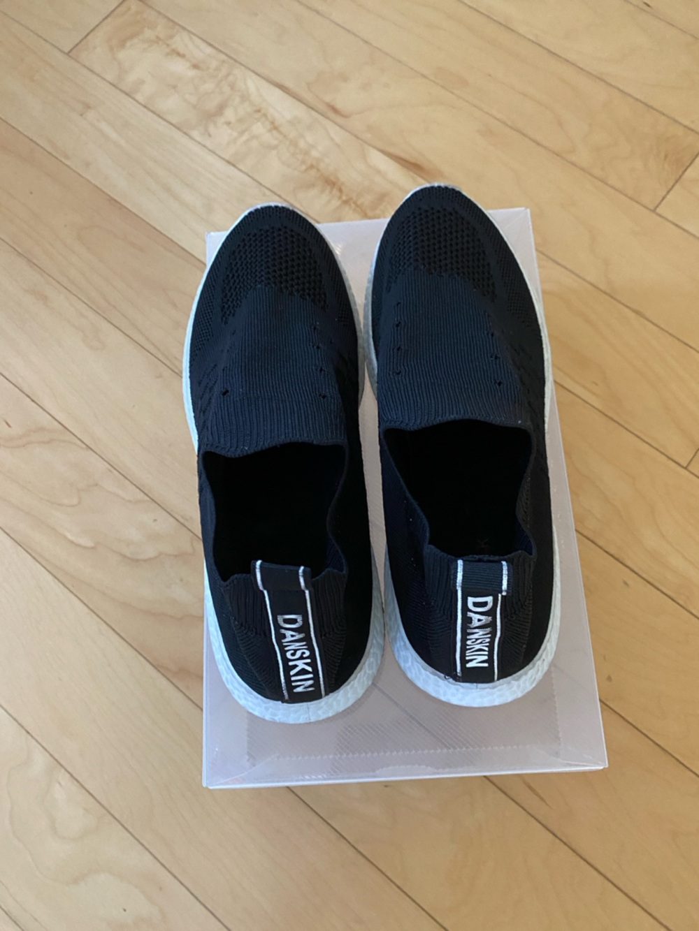 Danskin Black Slip-On Knit Sneakers with White Midsole - Picture 5 of 7
